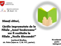 Restituiri cărţi de la Filiala „Ionel Teodoreanu”